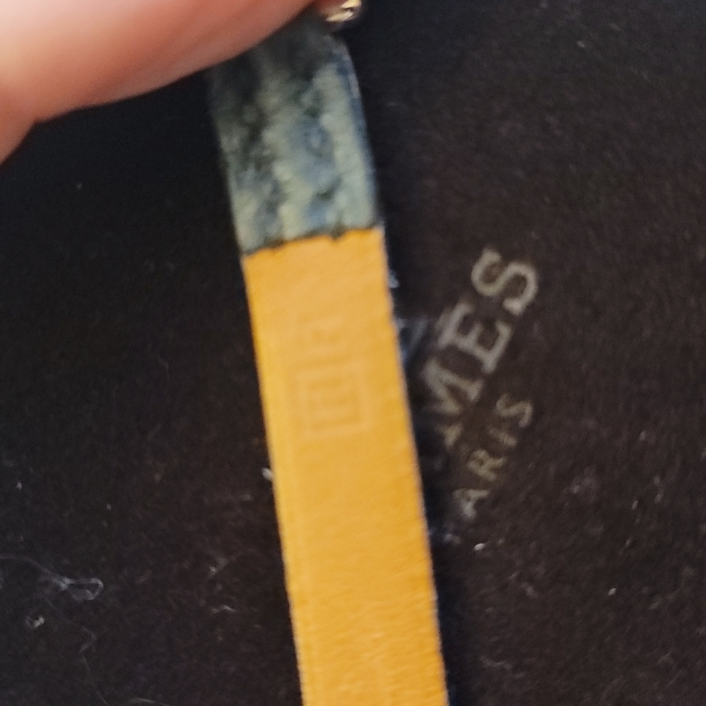 Rare! Hermes Chamonix Kelly Bracelet S Gold Black Leather Velvet Pouch - Picture 9 of 12